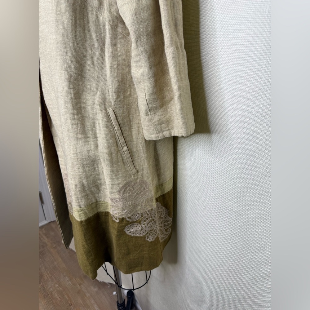 J. Jill Linen Jacket Small Neutral Button Front Lightweight Chic Layered Top - Picture 4 of 9